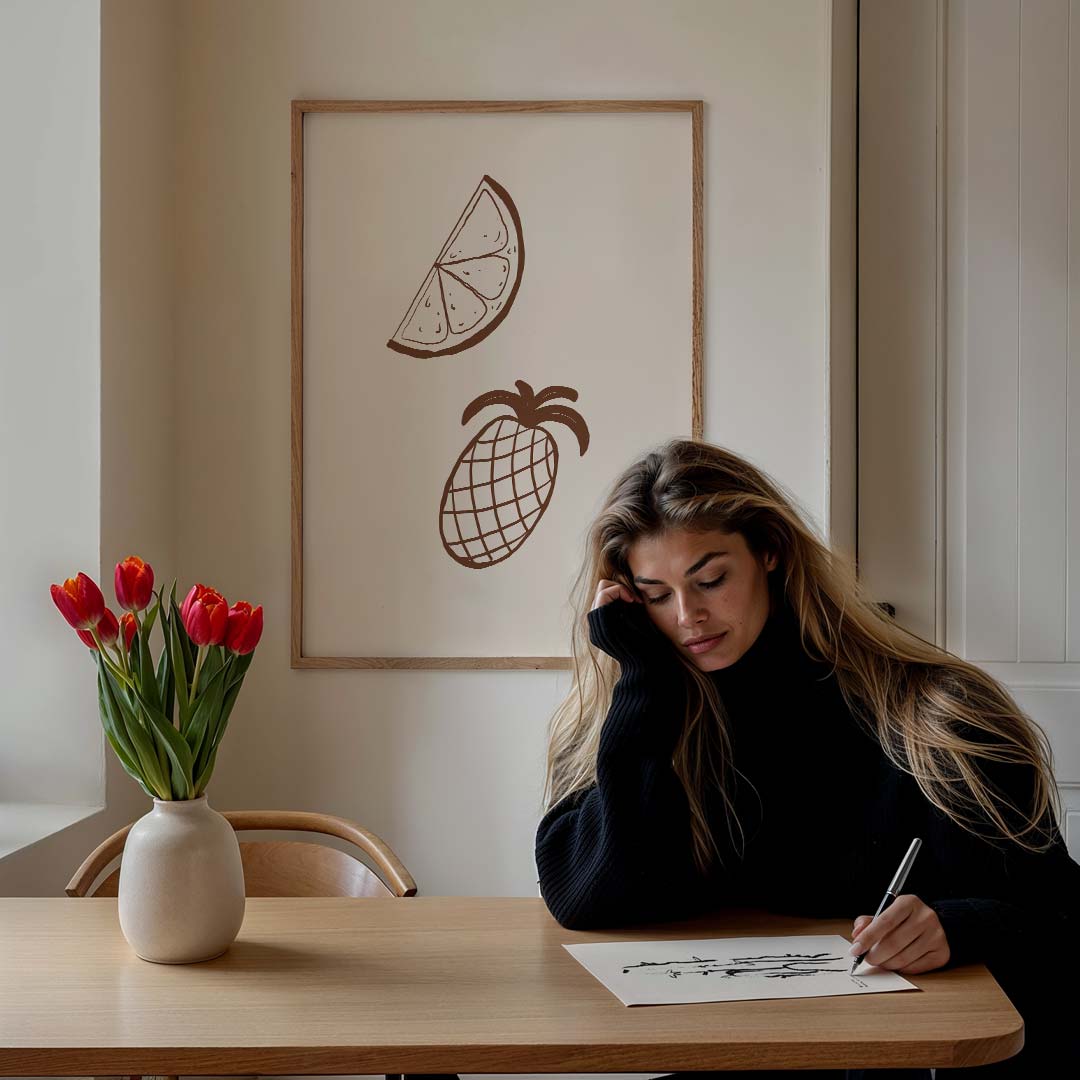 Tropische Fruit Illustratie Poster-WallArtistic