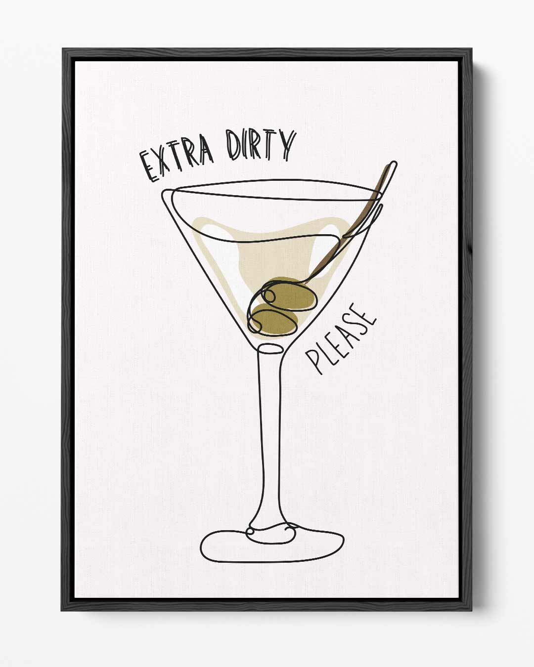 Extra Dirty Martini Illustratie Kunstwerk-canvas-dibond-plexiglas-wanddecoratie-WallArtistic