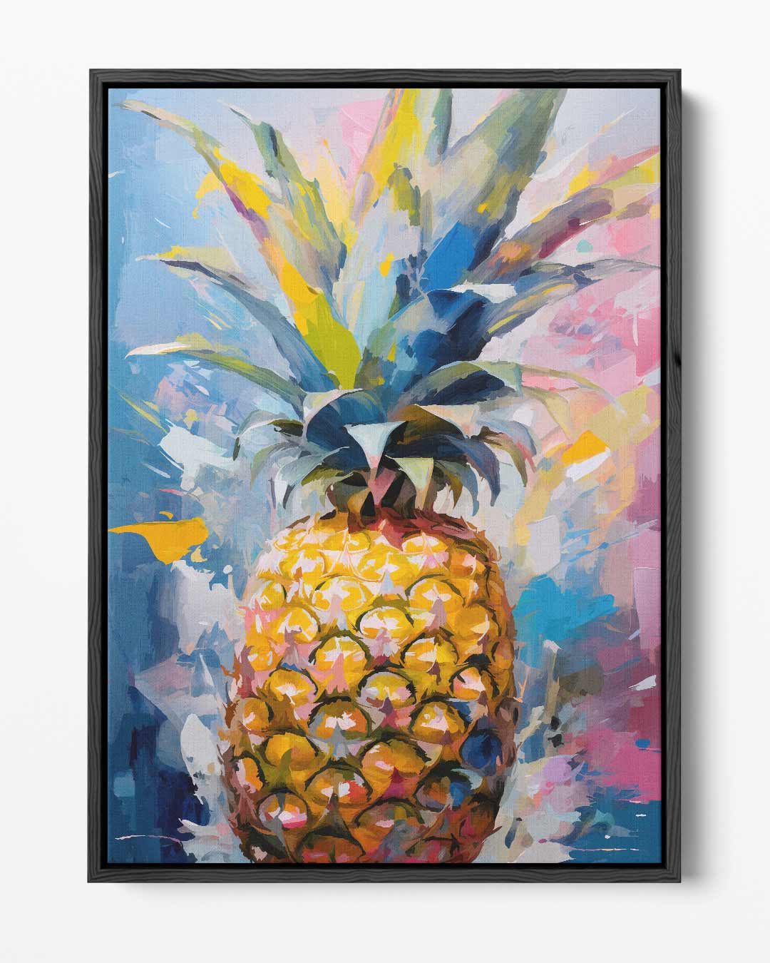 Kleurrijke Ananas Explosion Kunstwerk-canvas-dibond-plexiglas-wanddecoratie-WallArtistic