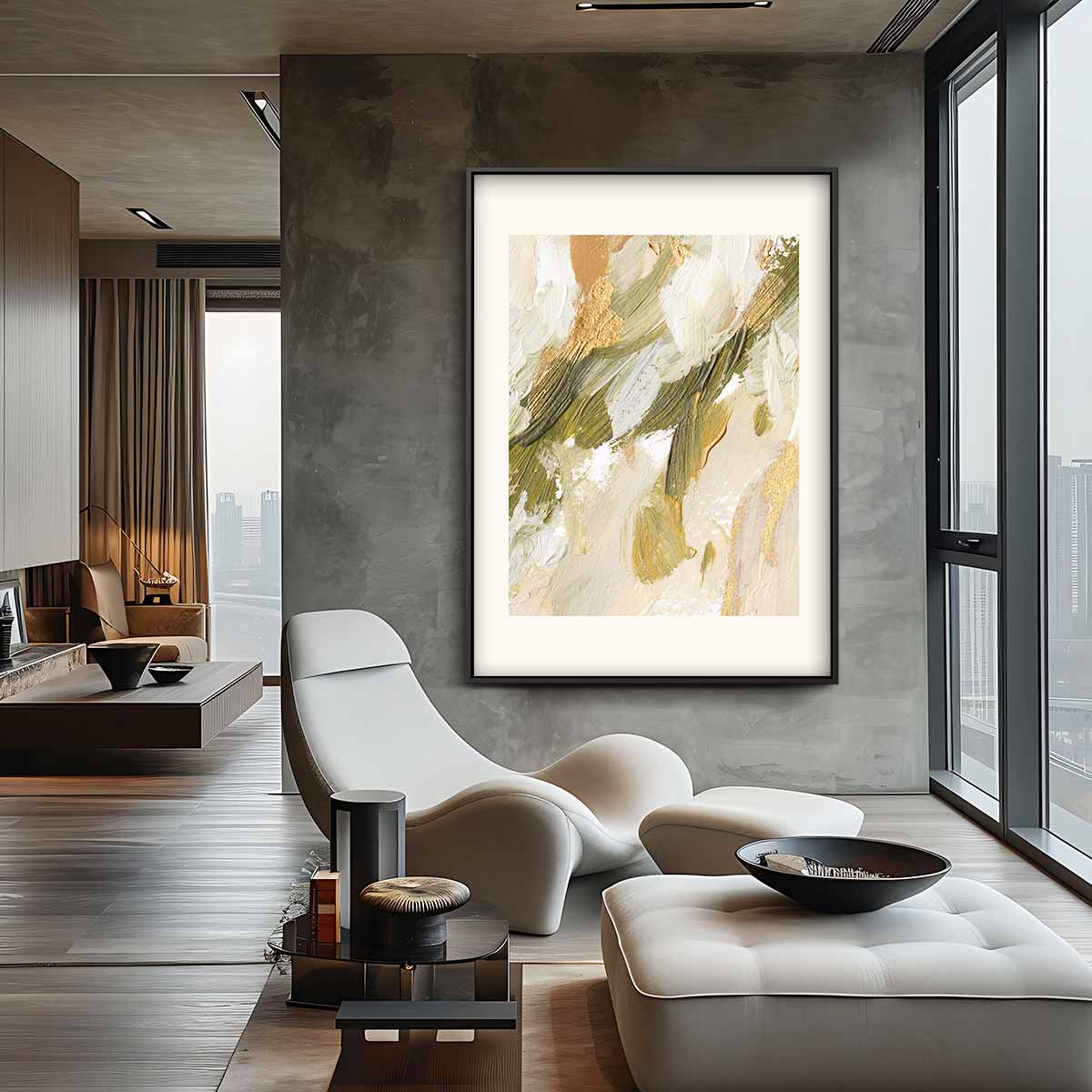 Aarde en Goud Harmonie Kunstwerk-canvas-dibond-plexiglas-wanddecoratie-WallArtistic