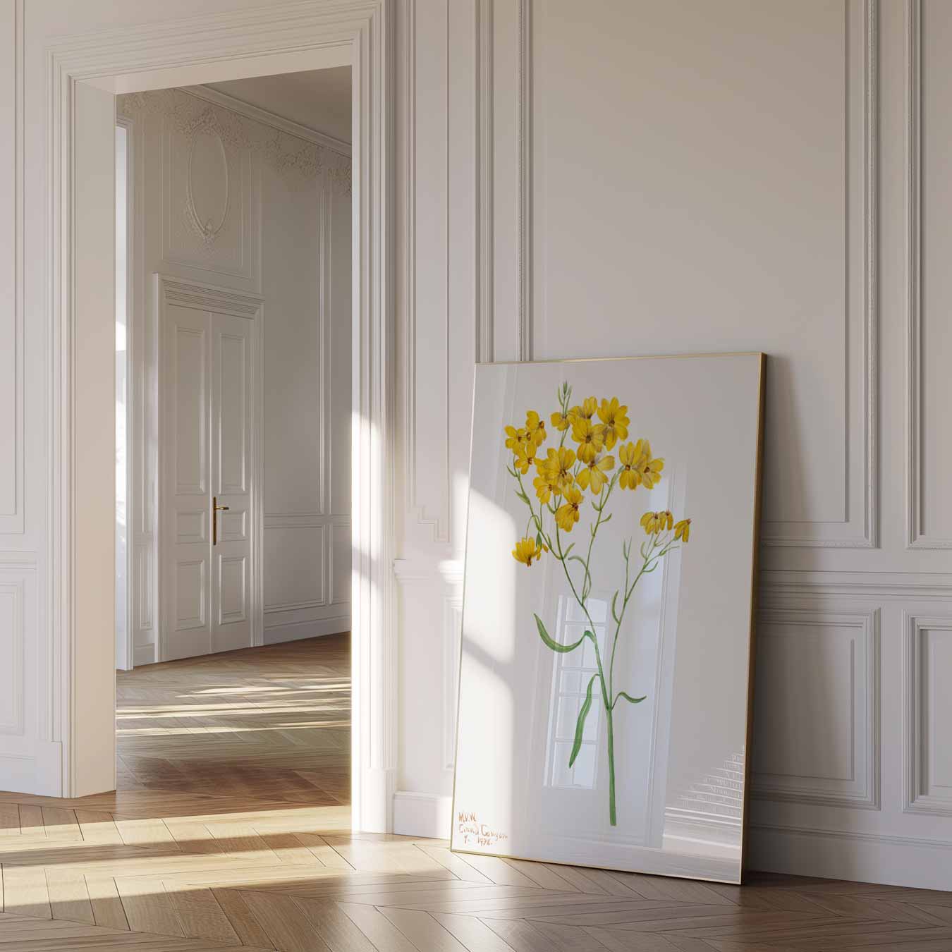 Zonnige Bloemen Illustratie Poster-WallArtistic