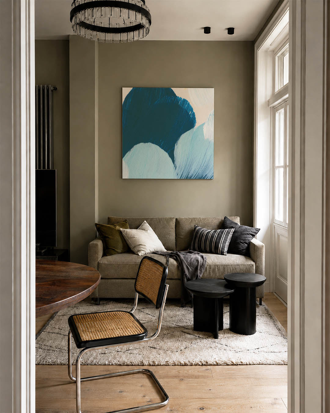 Vloeiende kleurencompositie Kunstwerk