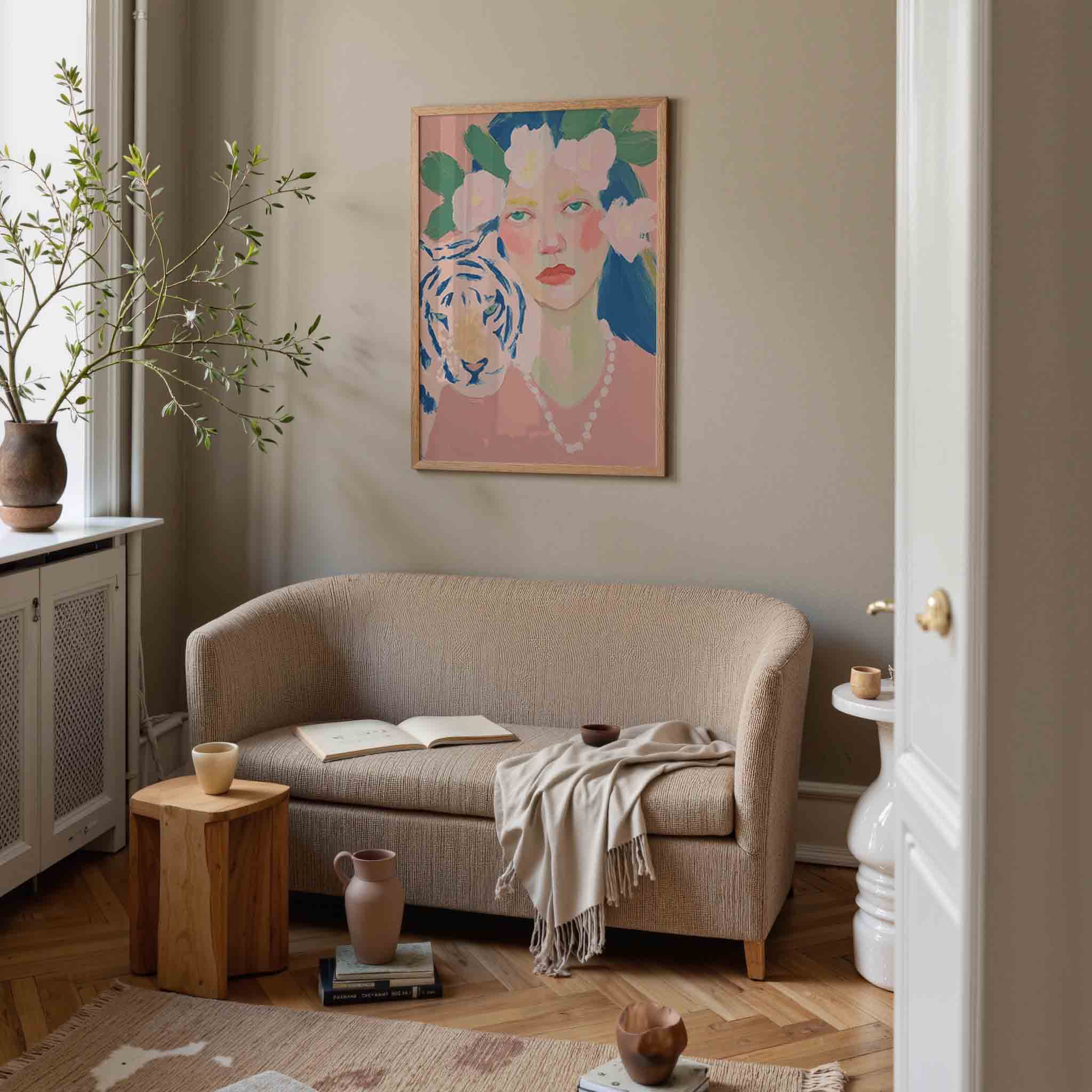 Vrouw met tijger Poster