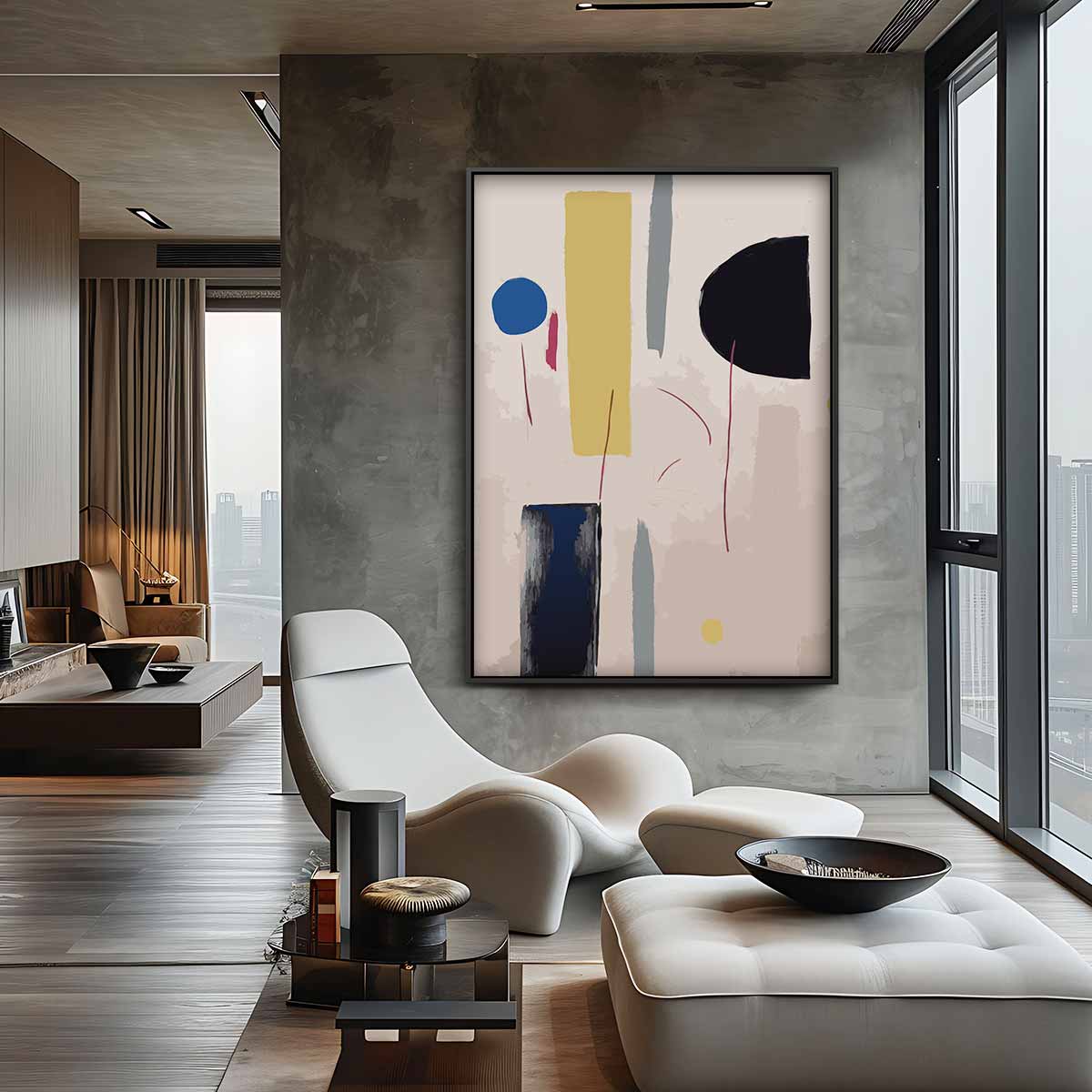 Abstracte Vormen in Balans Kunstwerk-canvas-dibond-plexiglas-wanddecoratie-WallArtistic