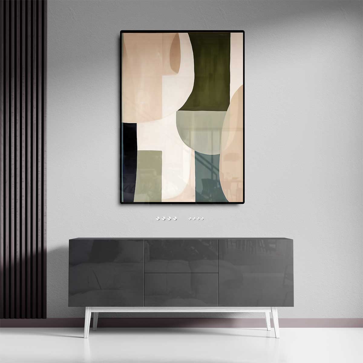 Abstracte Harmonie in Aardetinten Kunstwerk-canvas-dibond-plexiglas-wanddecoratie-WallArtistic