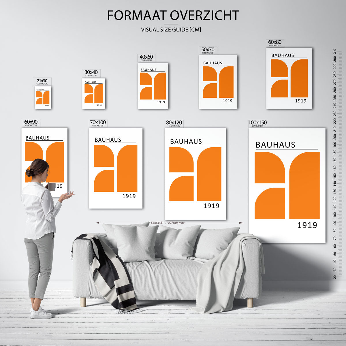 Oranje vormenspel Poster