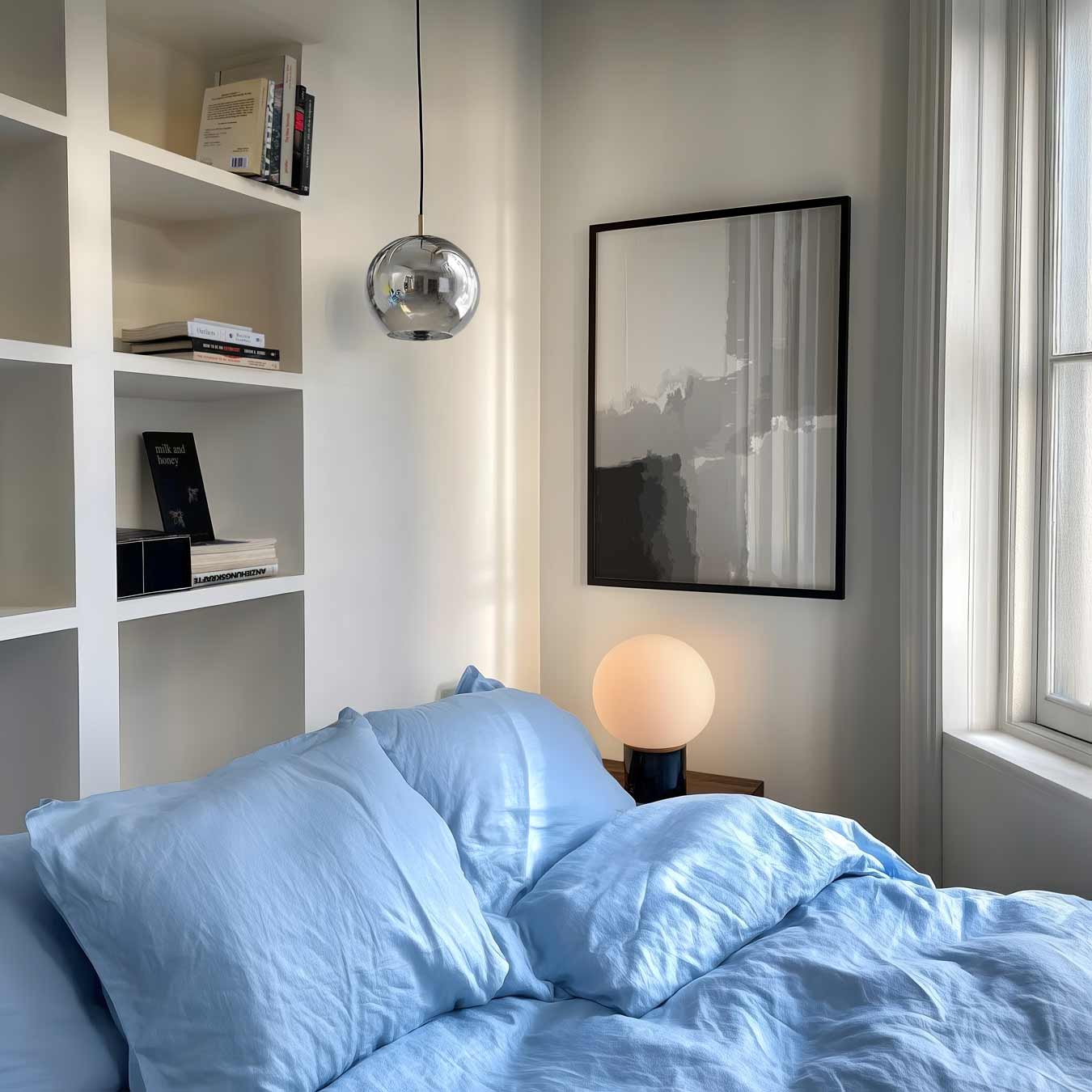 Abstracte Grijze Kunstposter-WallArtistic