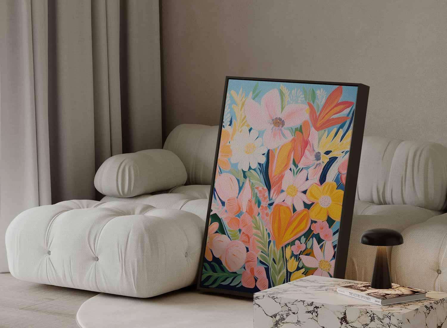 Bloemengeur in Kleuren Kunstwerk-canvas-dibond-plexiglas-wanddecoratie-WallArtistic