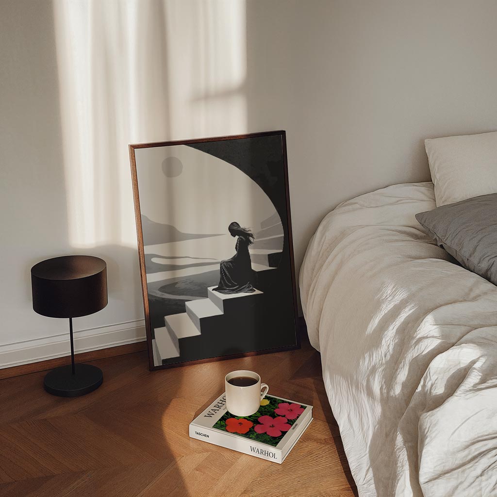 Dromerige Zwart-Wit Landschapsposter-WallArtistic