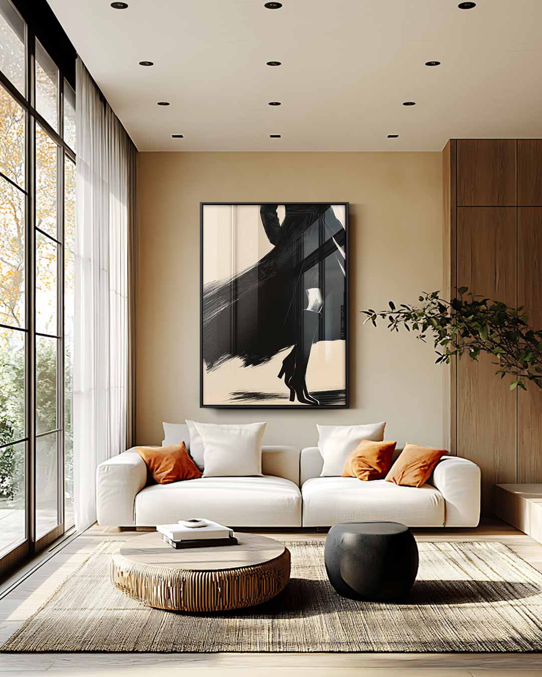 Elegante Schaduw in Beweging Kunstwerk-canvas-dibond-plexiglas-wanddecoratie-WallArtistic