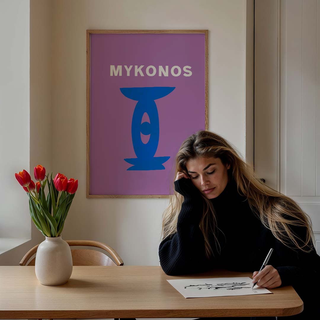Mykonos Minimalistische Kunstposter-WallArtistic