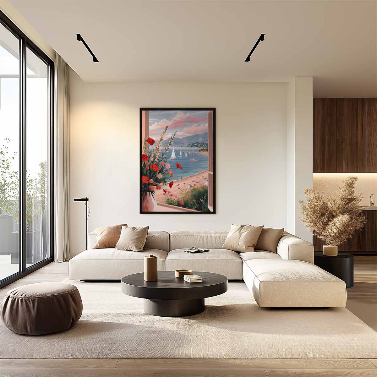 Zomeruitzicht vanaf het Balkon Kunstwerk-canvas-dibond-plexiglas-wanddecoratie-WallArtistic