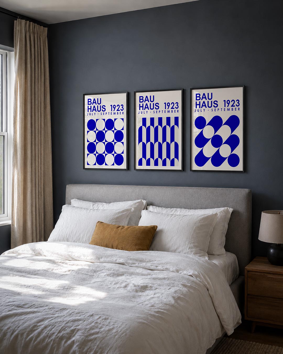 Cirkelritme blauw Posterset
