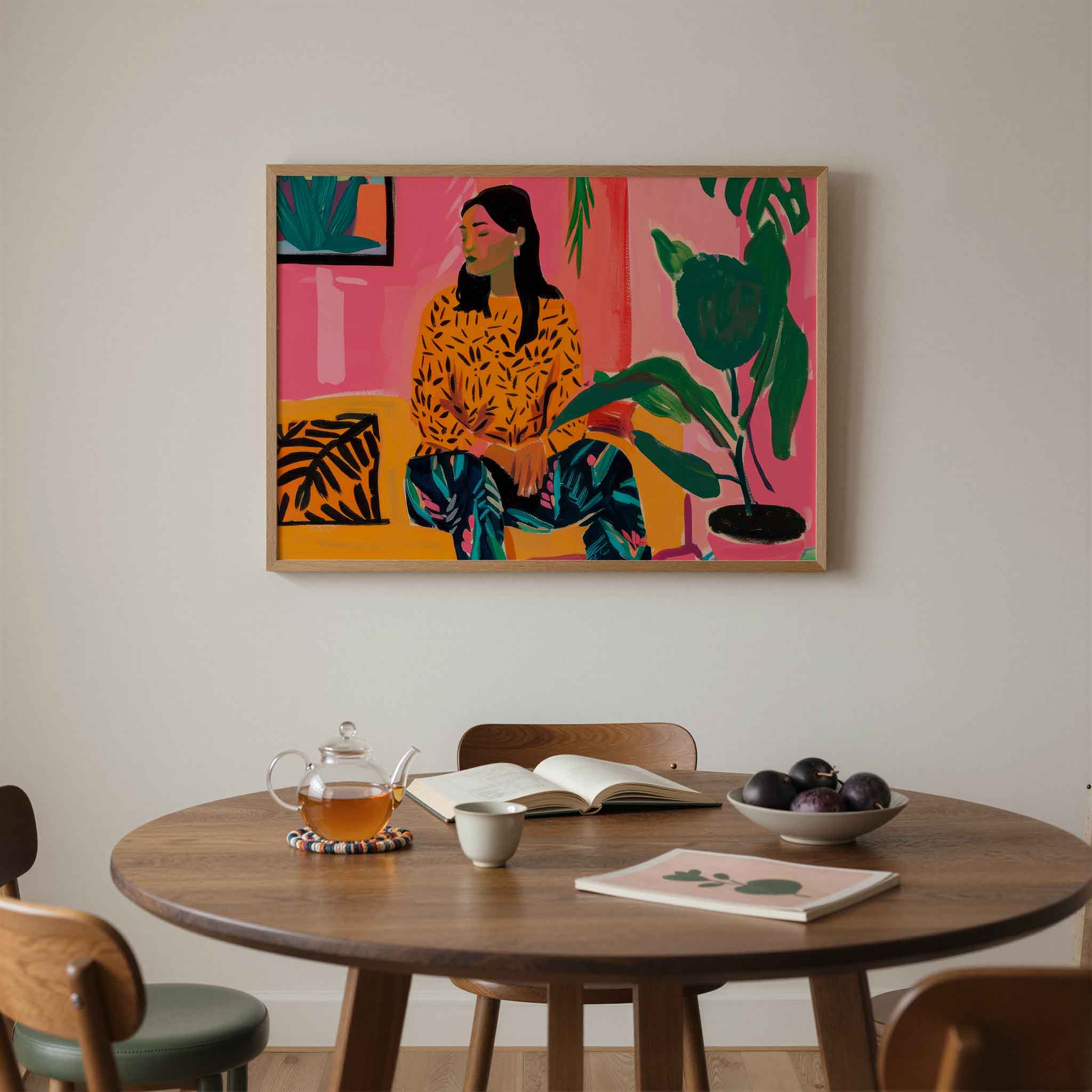 Vrouw met planten Poster