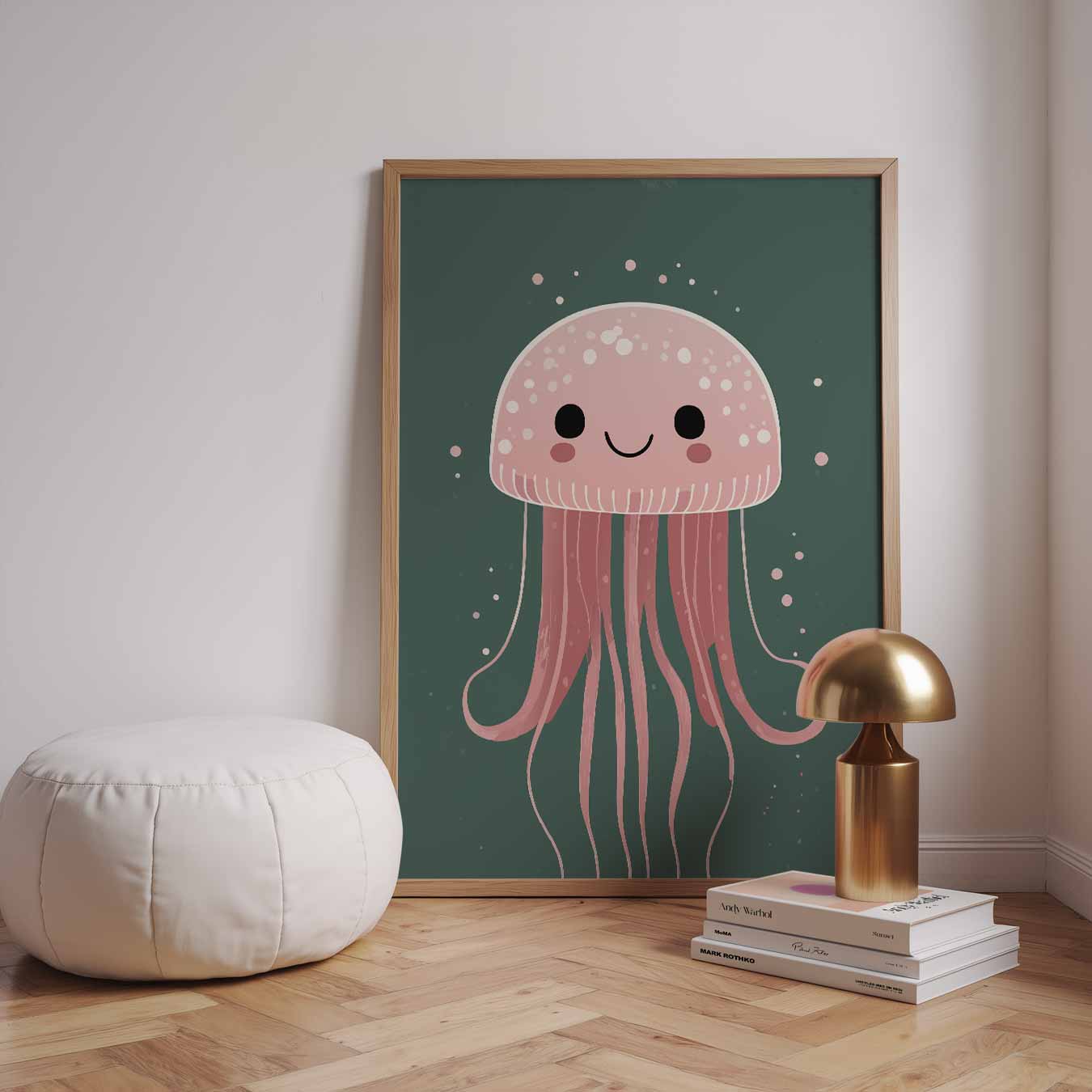 Schattige Roze Kwallenposter-WallArtistic