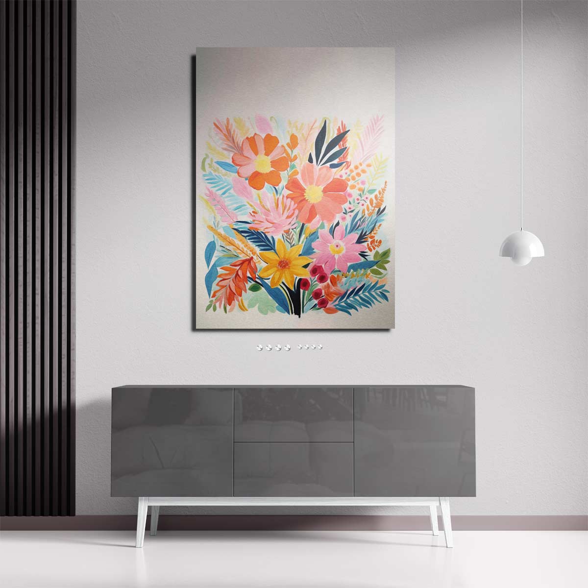 Kleurrijke Bloemenpracht Kunstwerk-canvas-dibond-plexiglas-wanddecoratie-WallArtistic