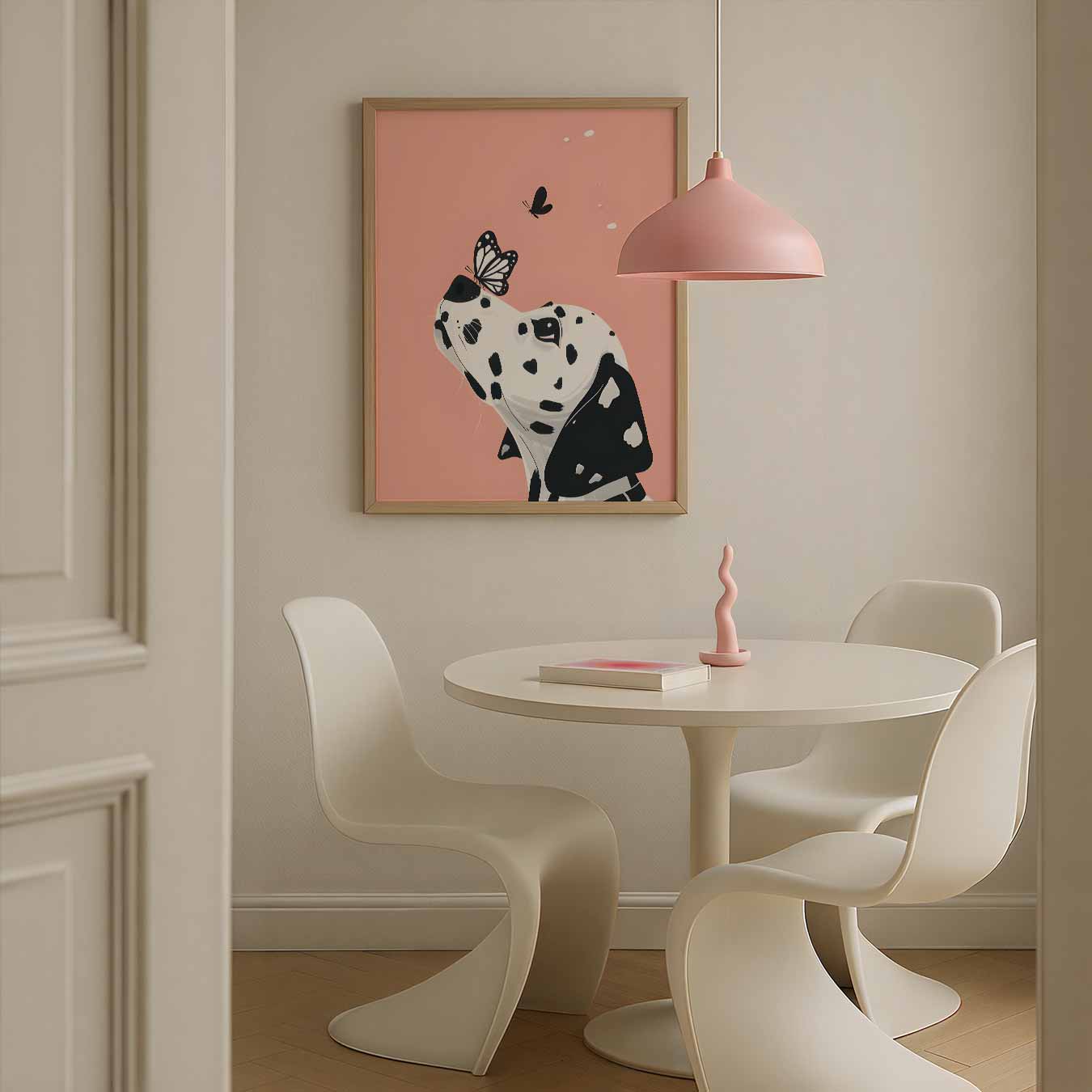 Vrolijke Dalmatier en Vlinders Poster-WallArtistic