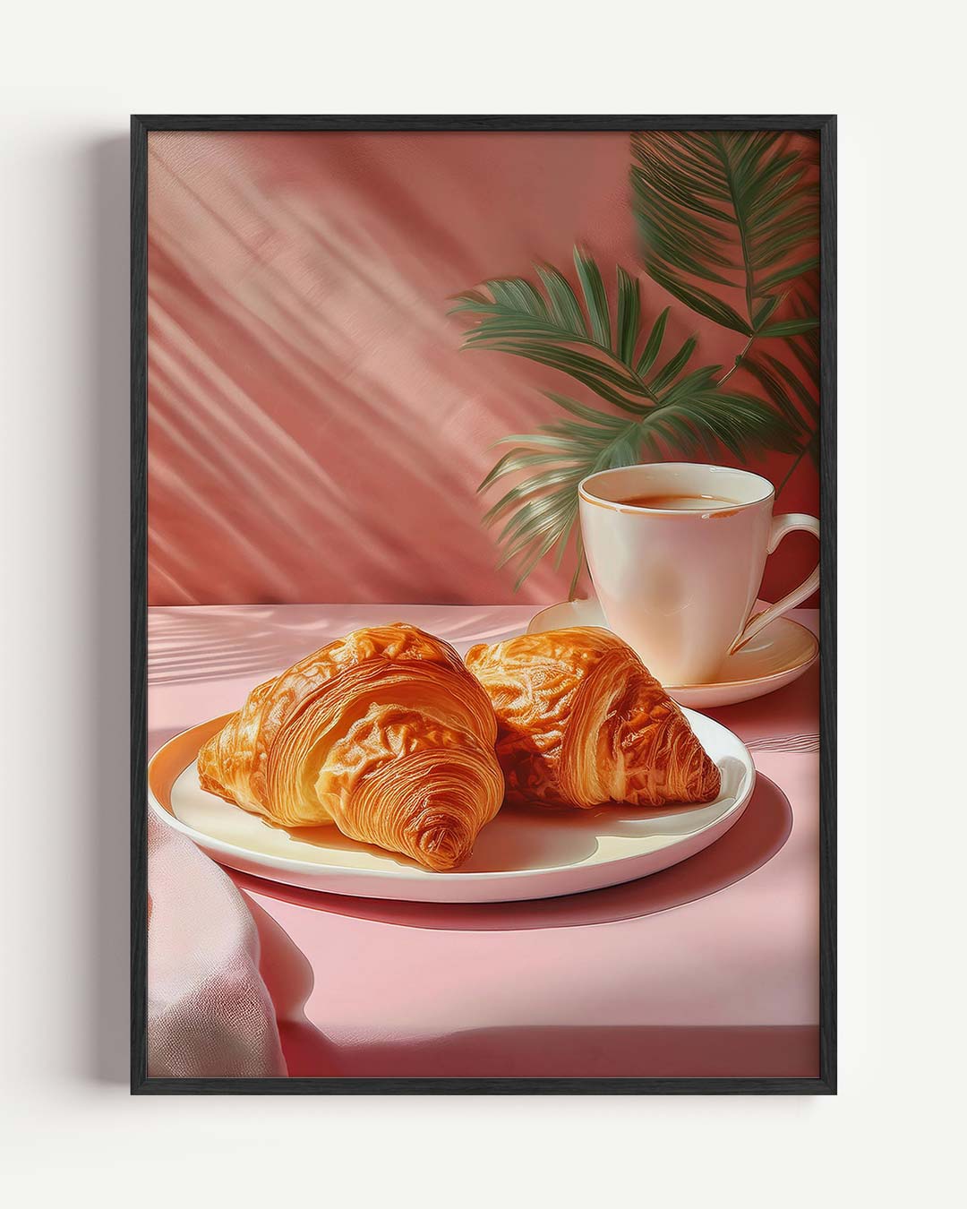 Ontspan met Croissants en Koffie Poster