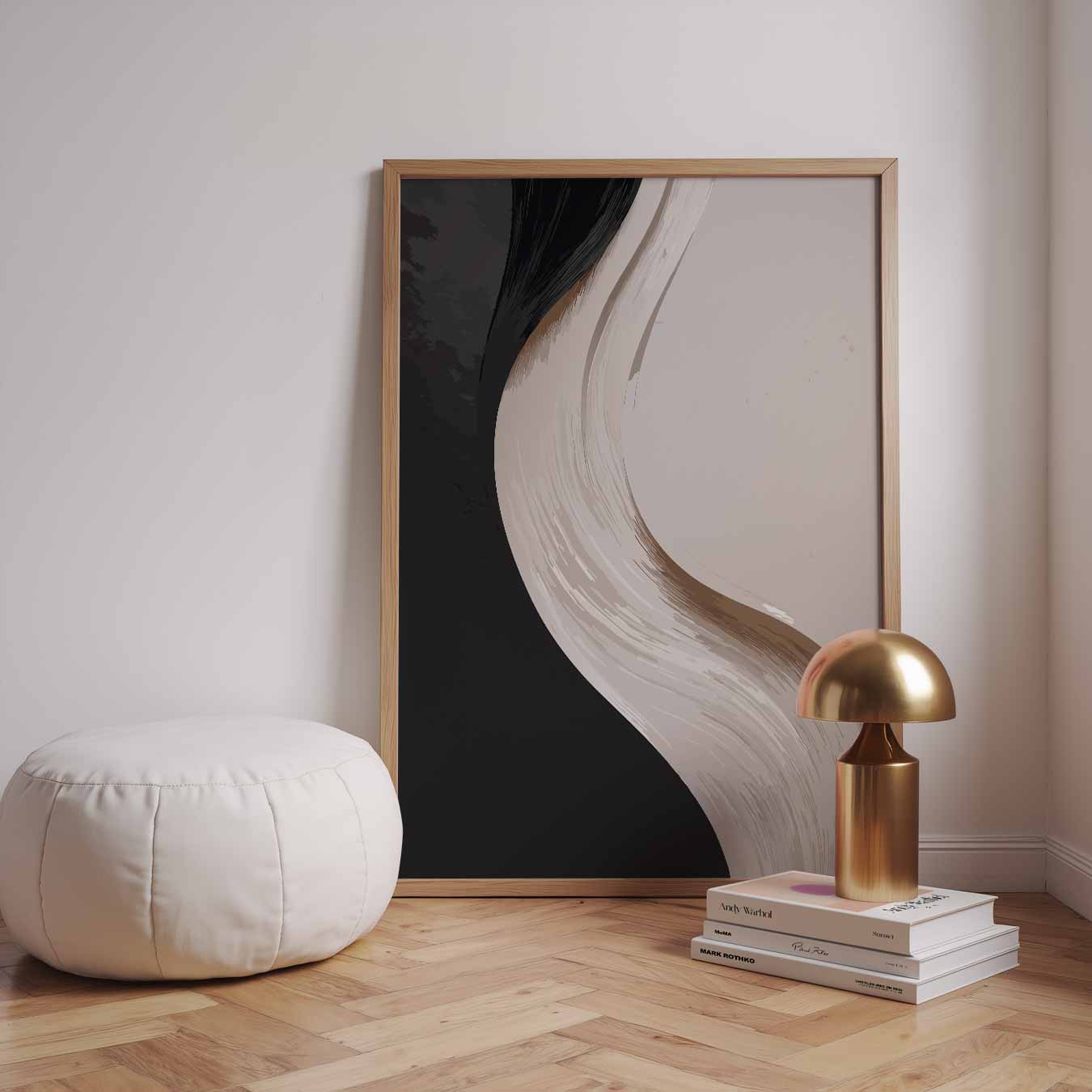 Elegante Abstracte Golflijnen Poster
