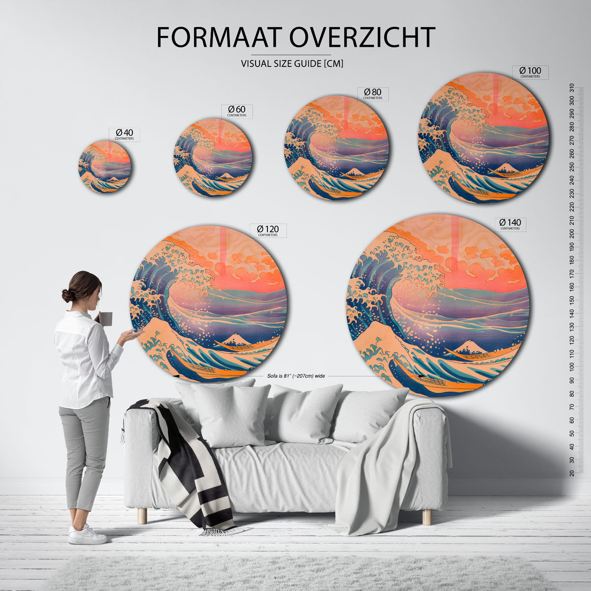 Grote golf Muurcirkel