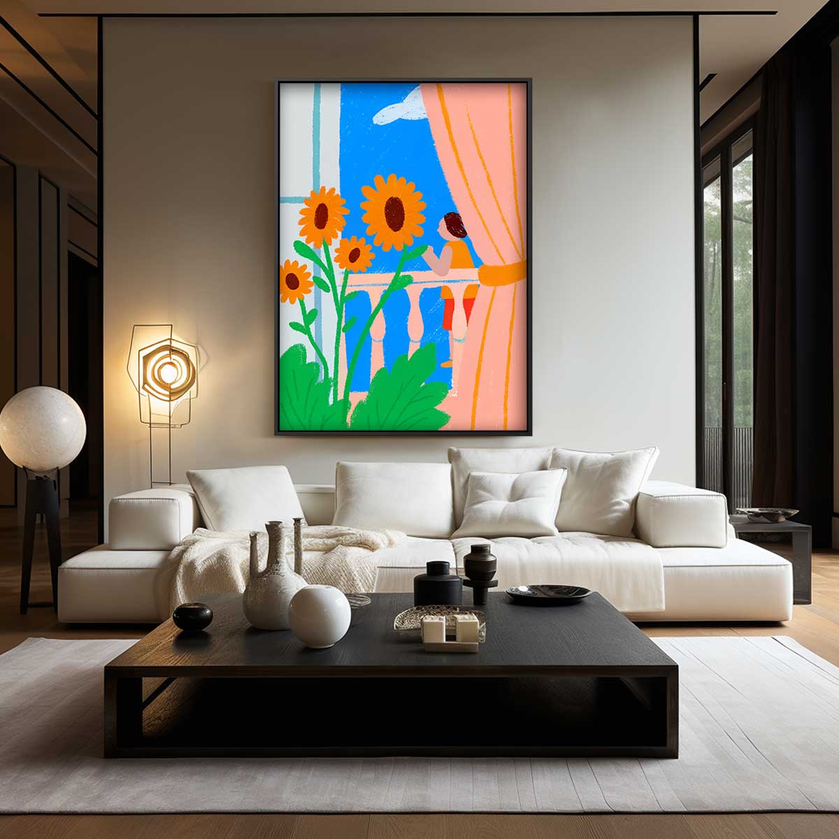 Zomerse Balkonmomenten Kunstwerk-canvas-dibond-plexiglas-wanddecoratie-WallArtistic