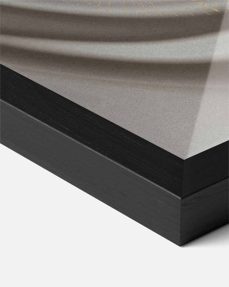 Gouden Stralen op Zacht Grijs Poster-WallArtistic