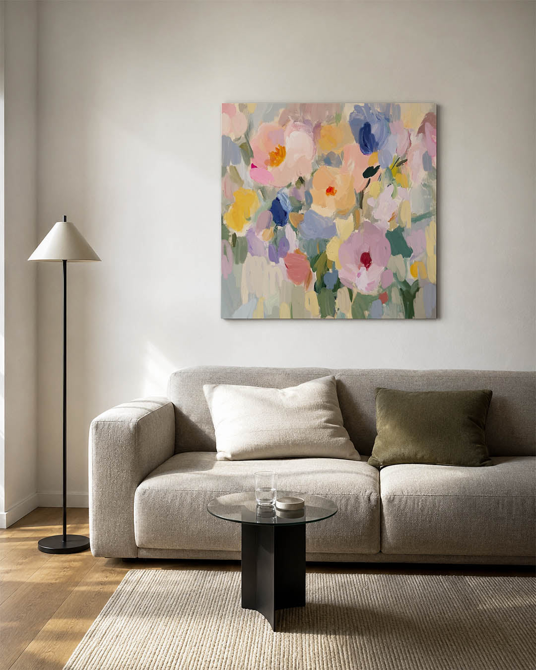 Kleurrijke bloemenvormen Kunstwerk