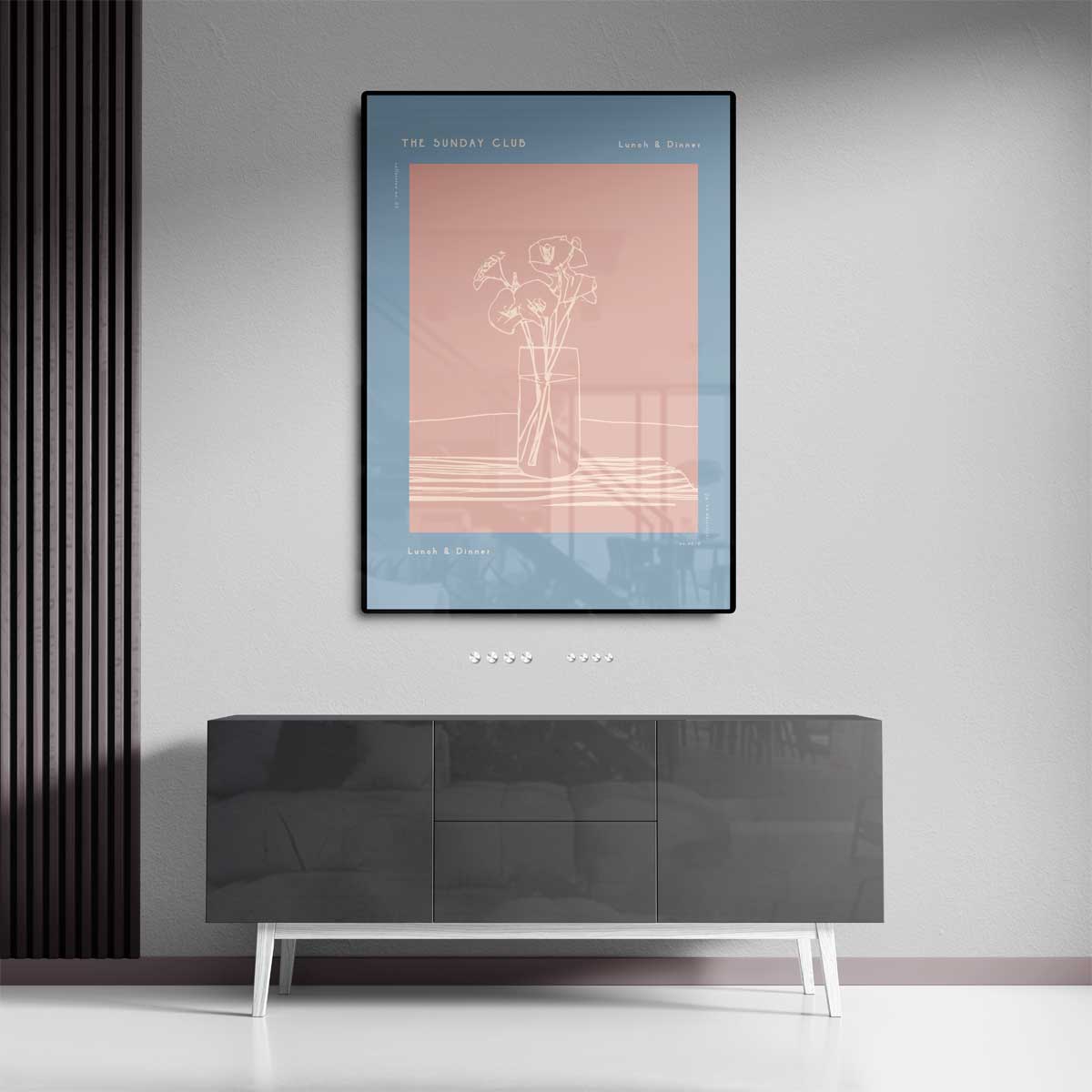 Rustige Bloemenzeteling Kunstwerk-canvas-dibond-plexiglas-wanddecoratie-WallArtistic