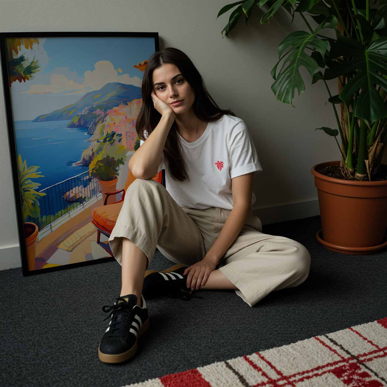 Zonnige Terras aan de Kust Poster-WallArtistic