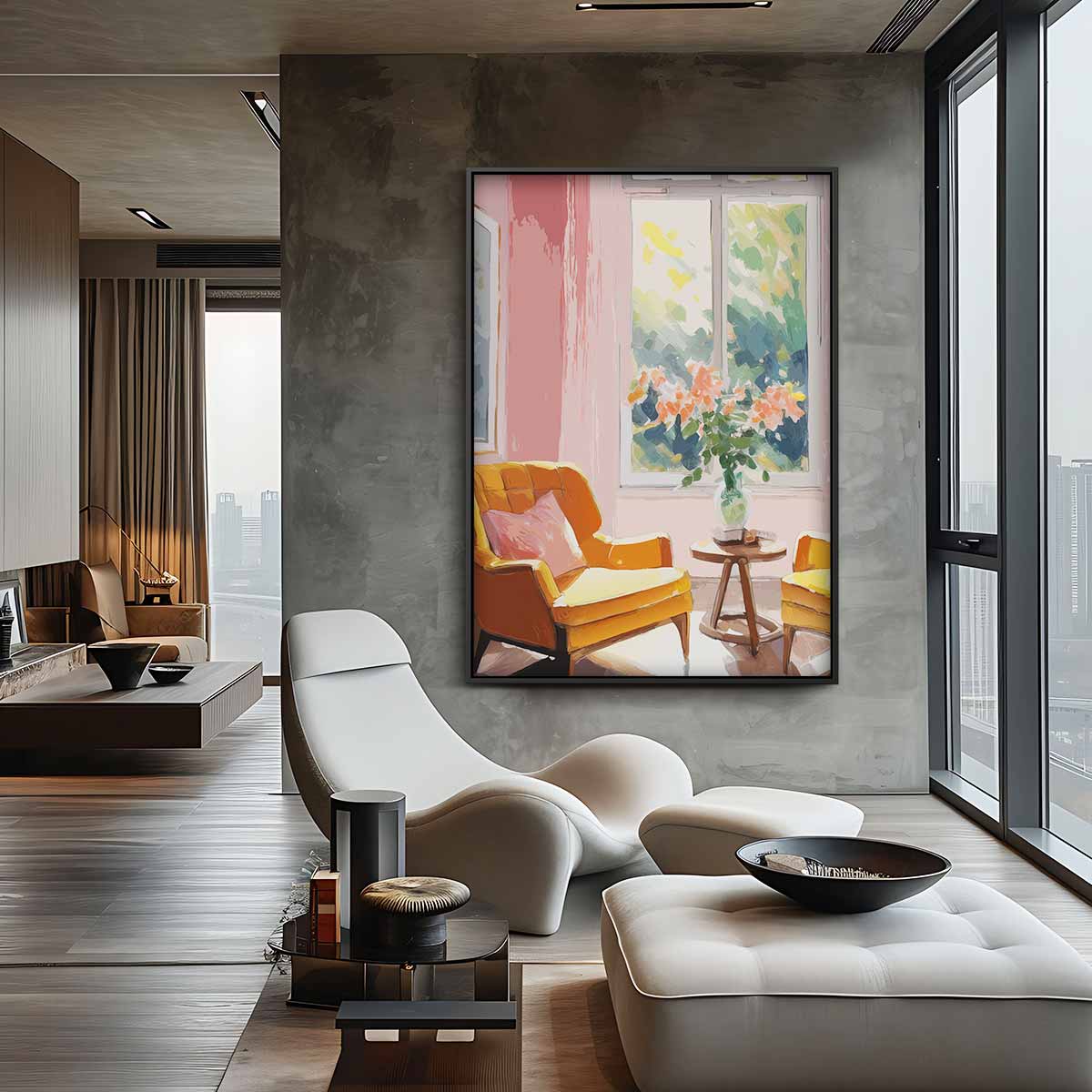 Zomerse Interieur Escapade Kunstwerk-canvas-dibond-plexiglas-wanddecoratie-WallArtistic