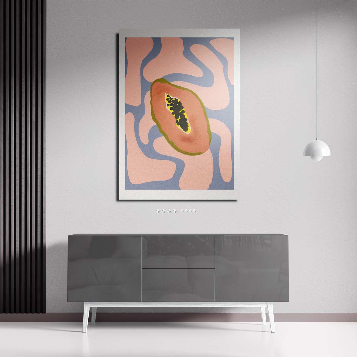 Kleurrijke Papaya Droom Kunstwerk-canvas-dibond-plexiglas-wanddecoratie-WallArtistic