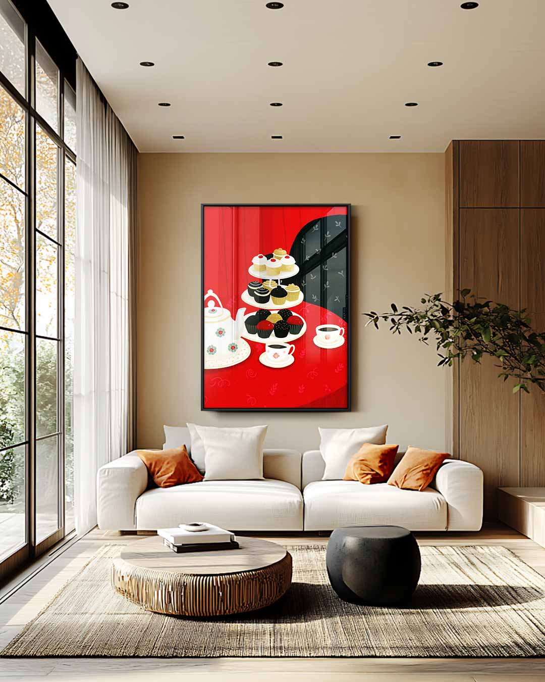 Thee Tijd Tafereel Kunstwerk-canvas-dibond-plexiglas-wanddecoratie-WallArtistic