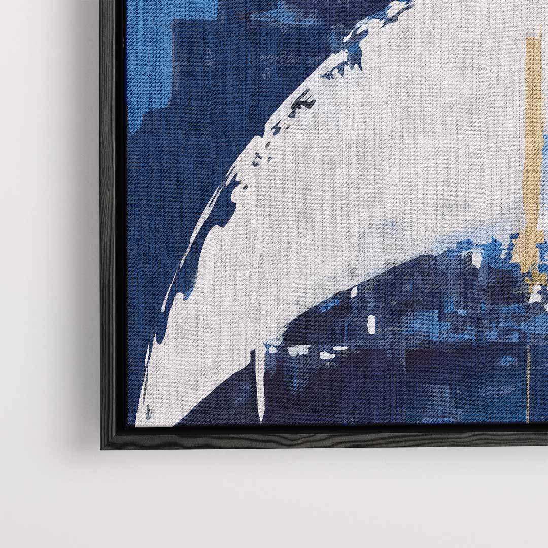 Expressieve Blauwe Abstractie Kunstwerk-canvas-dibond-plexiglas-wanddecoratie-WallArtistic