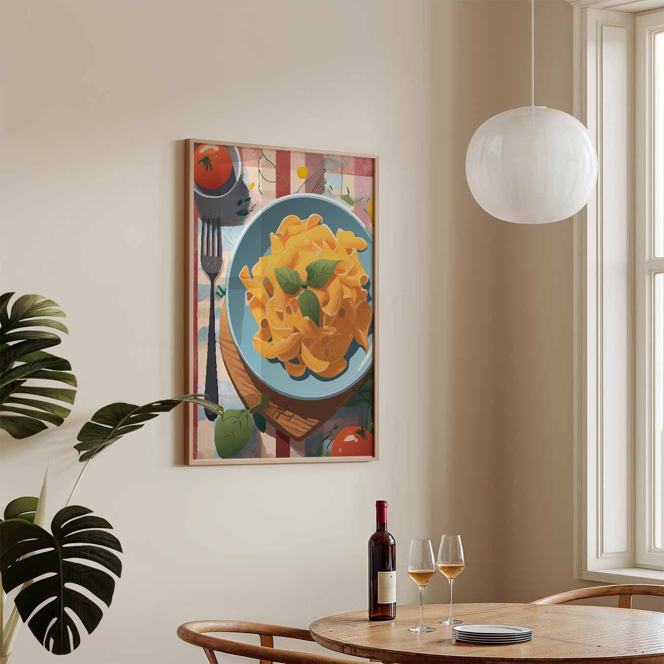 Vrolijke Italiaanse Pasta Poster-WallArtistic