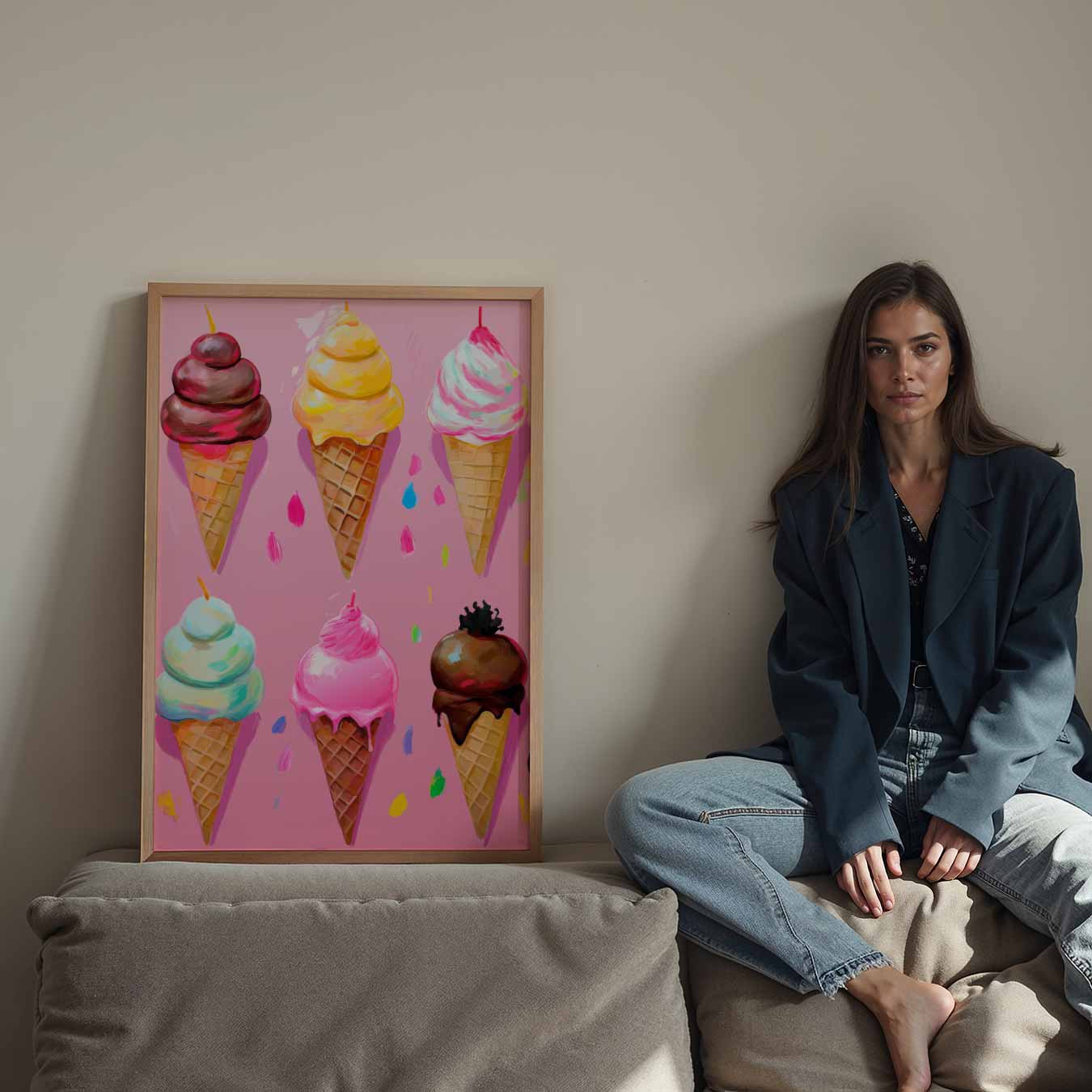 Kleurrijke IJshoorntjes Poster-WallArtistic