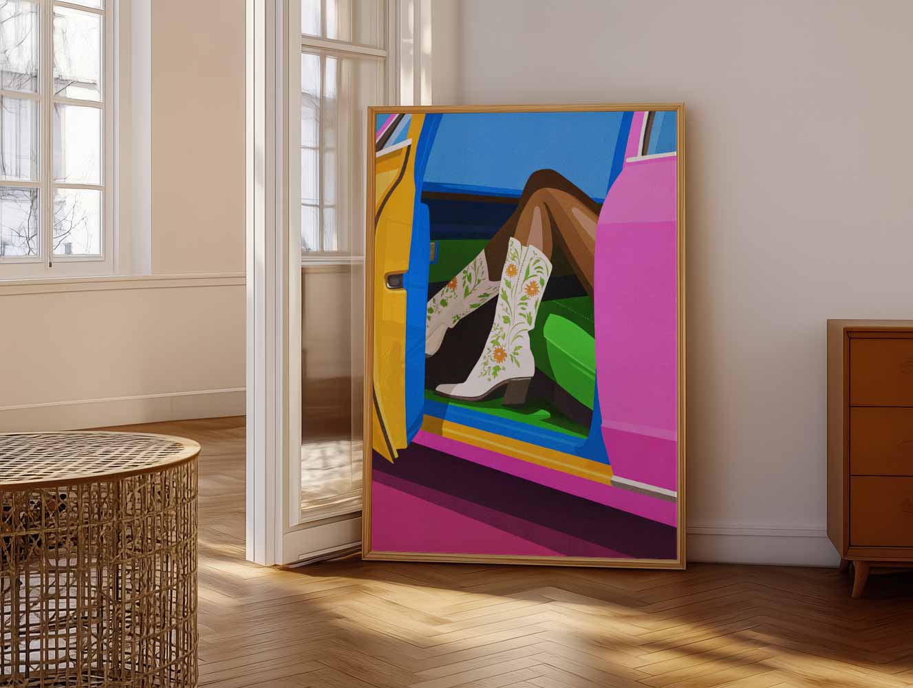 Vrolijke Boho Cowboy Laars Poster-WallArtistic