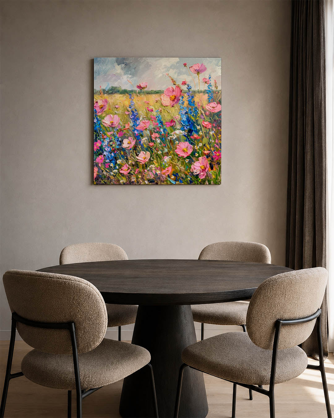 Bloemenweide schilderij Kunstwerk