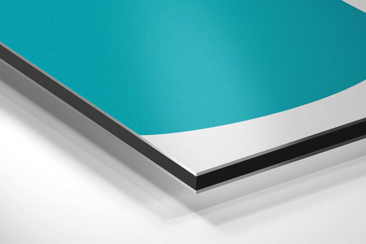 Abstracte Harmonie in Turkoois Kunstwerk-canvas-dibond-plexiglas-wanddecoratie-WallArtistic