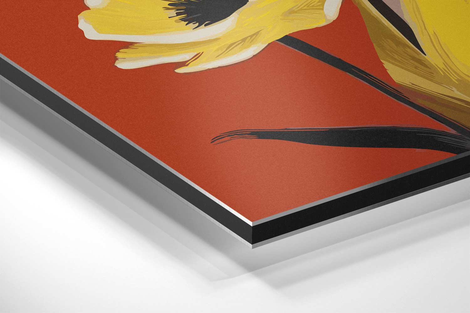 Vrouw en Bloem in Zomerhoed Kunstwerk-canvas-dibond-plexiglas-wanddecoratie-WallArtistic