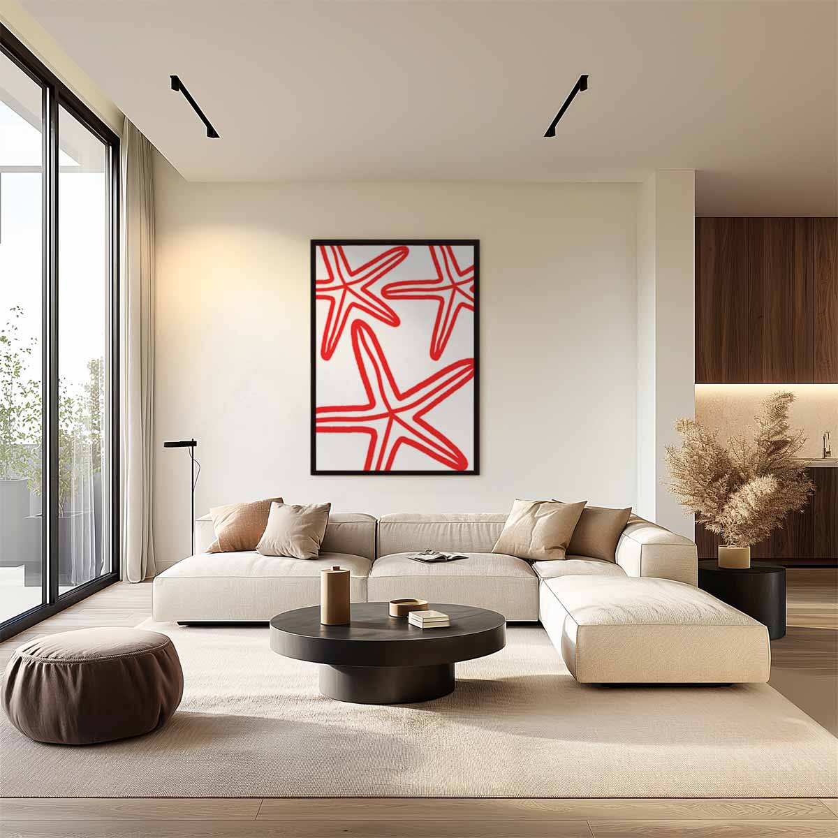 Zee Sterren Illustratie Kunstwerk-canvas-dibond-plexiglas-wanddecoratie-WallArtistic