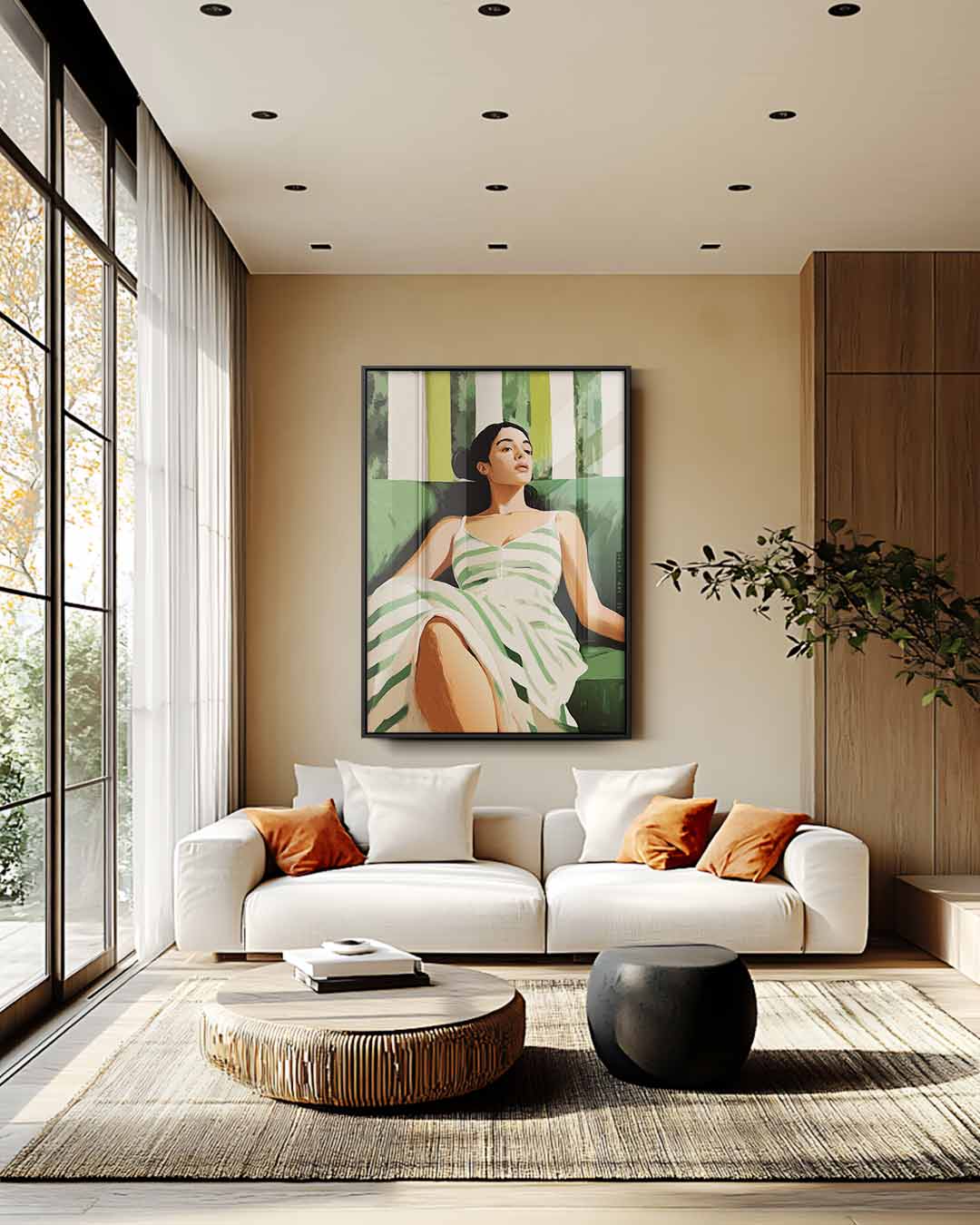 Rust in Strepen Kunstwerk-canvas-dibond-plexiglas-wanddecoratie-WallArtistic