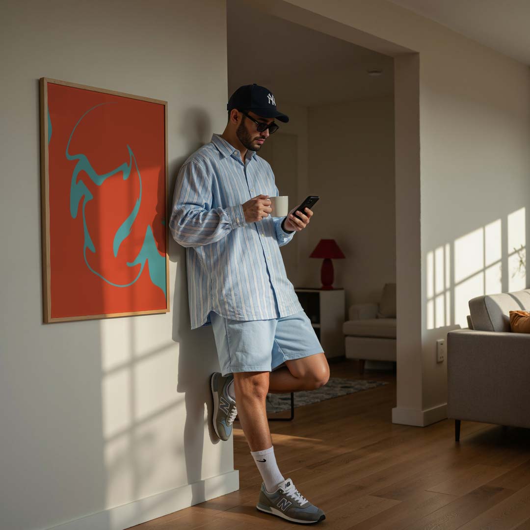 Abstracte Vuurvogel Kunstposter-WallArtistic