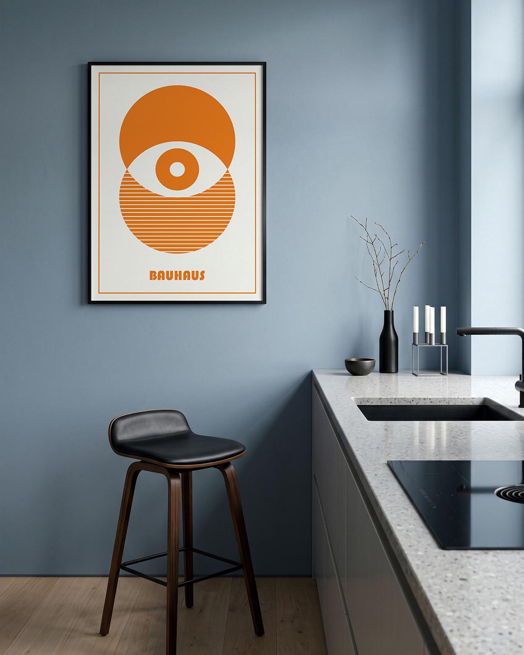 Cirkelpatroon en lijnen Poster