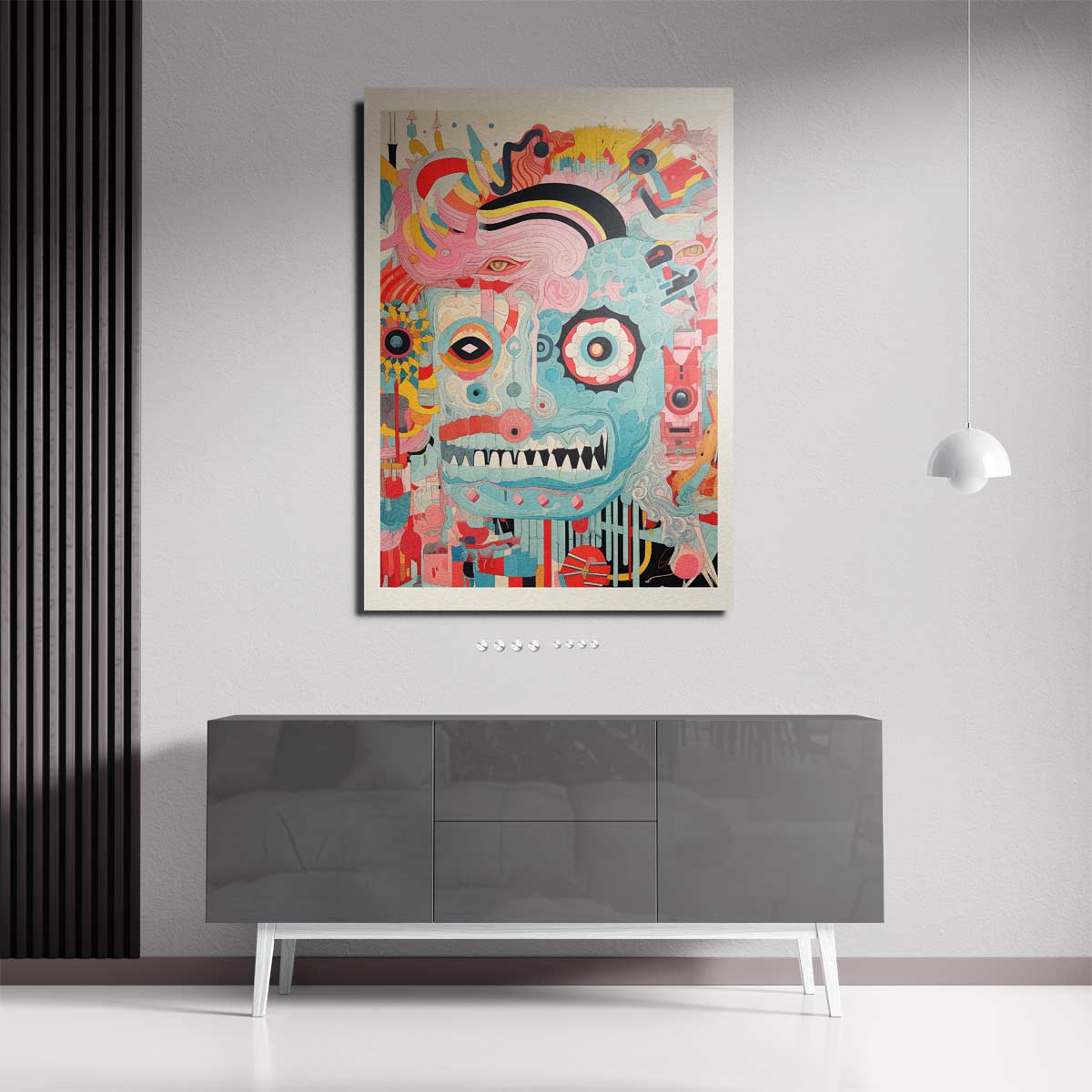 Kleurrijke Chaos Kunstwerk-canvas-dibond-plexiglas-wanddecoratie-WallArtistic