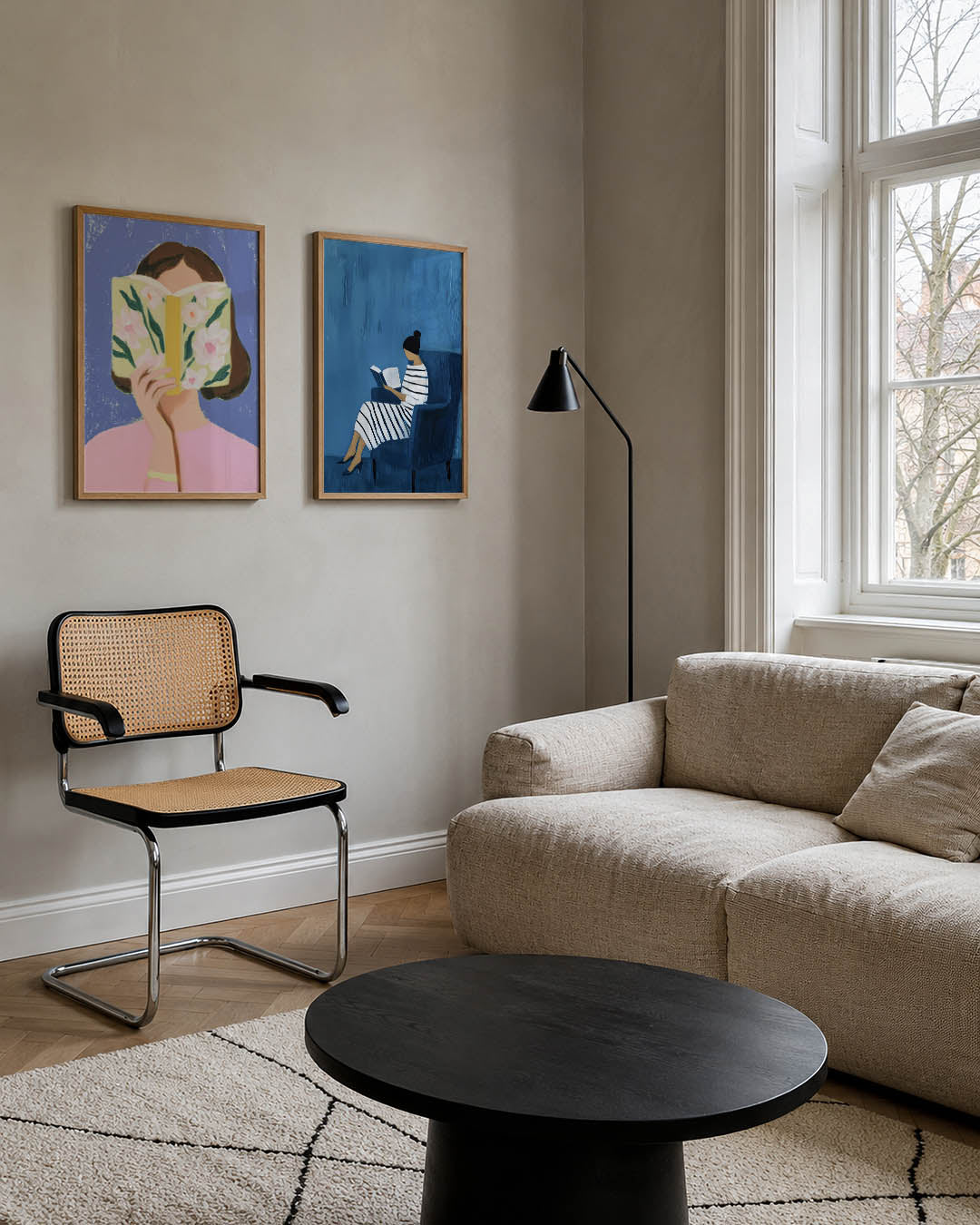 Bloemen en lezen Posterset