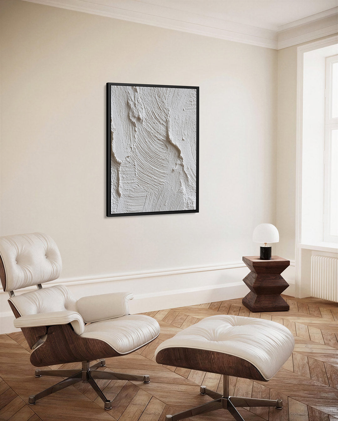 Textuur in wit Kunstwerk