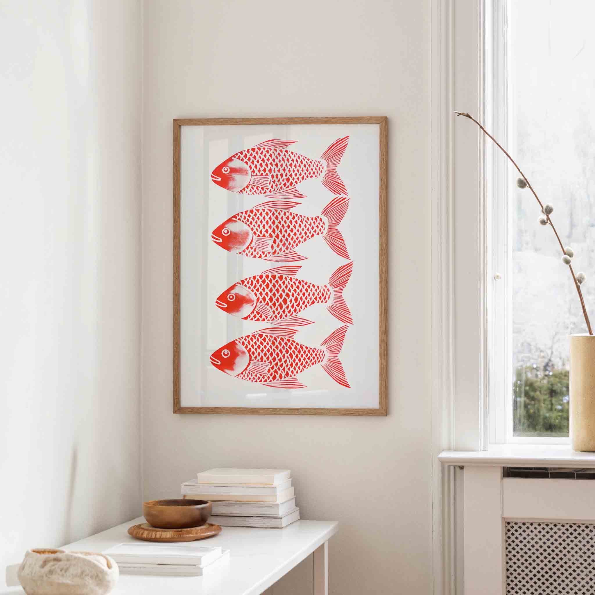 Vier rode vissen Poster