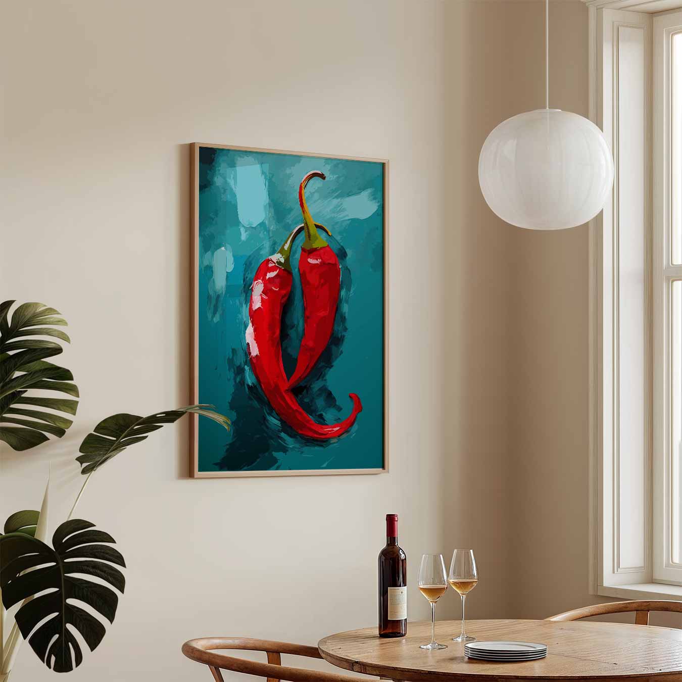Pittige Paprika Kunstposter-WallArtistic