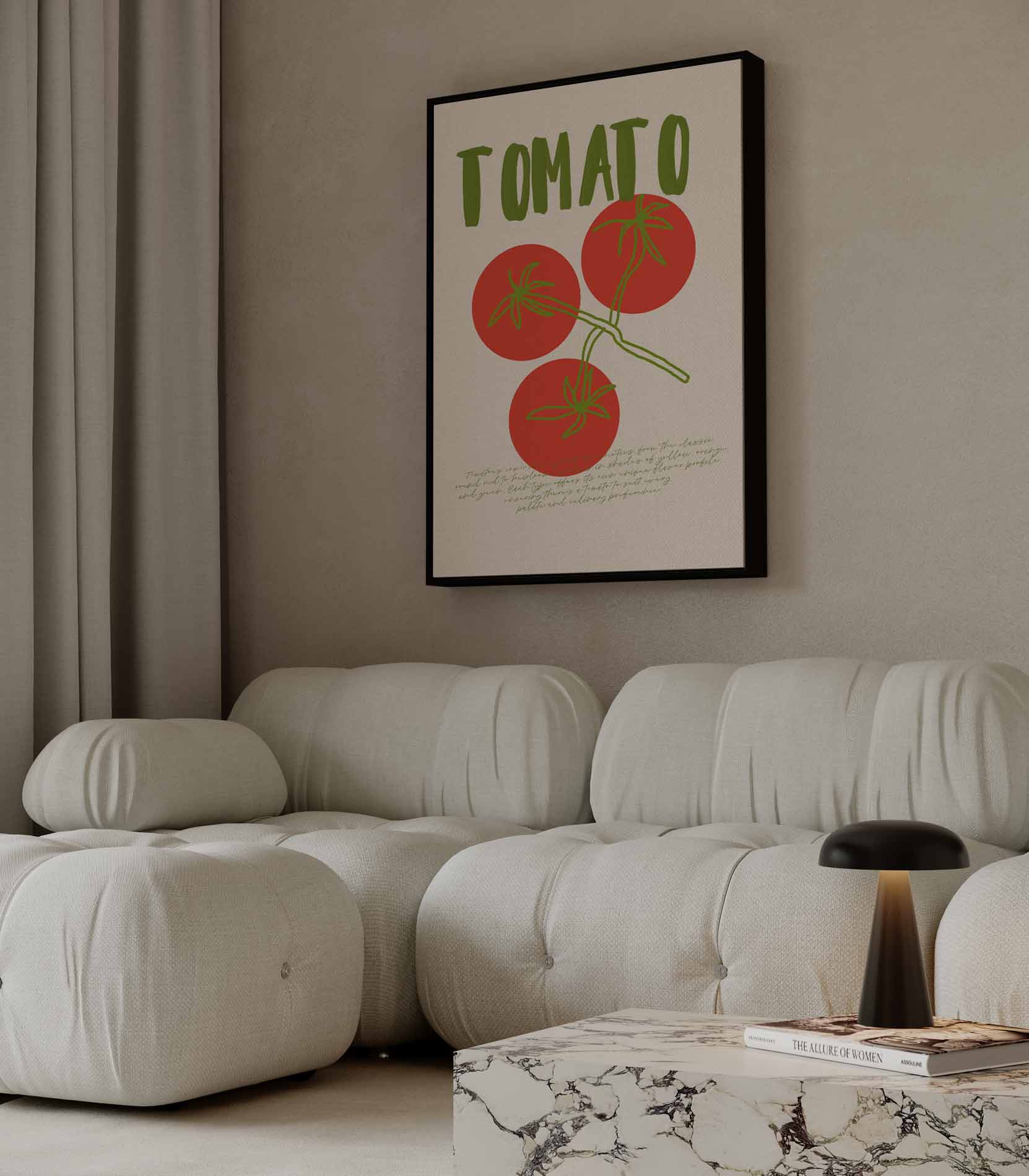 Tomaat Illustratie Kunstwerk-canvas-dibond-plexiglas-wanddecoratie-WallArtistic