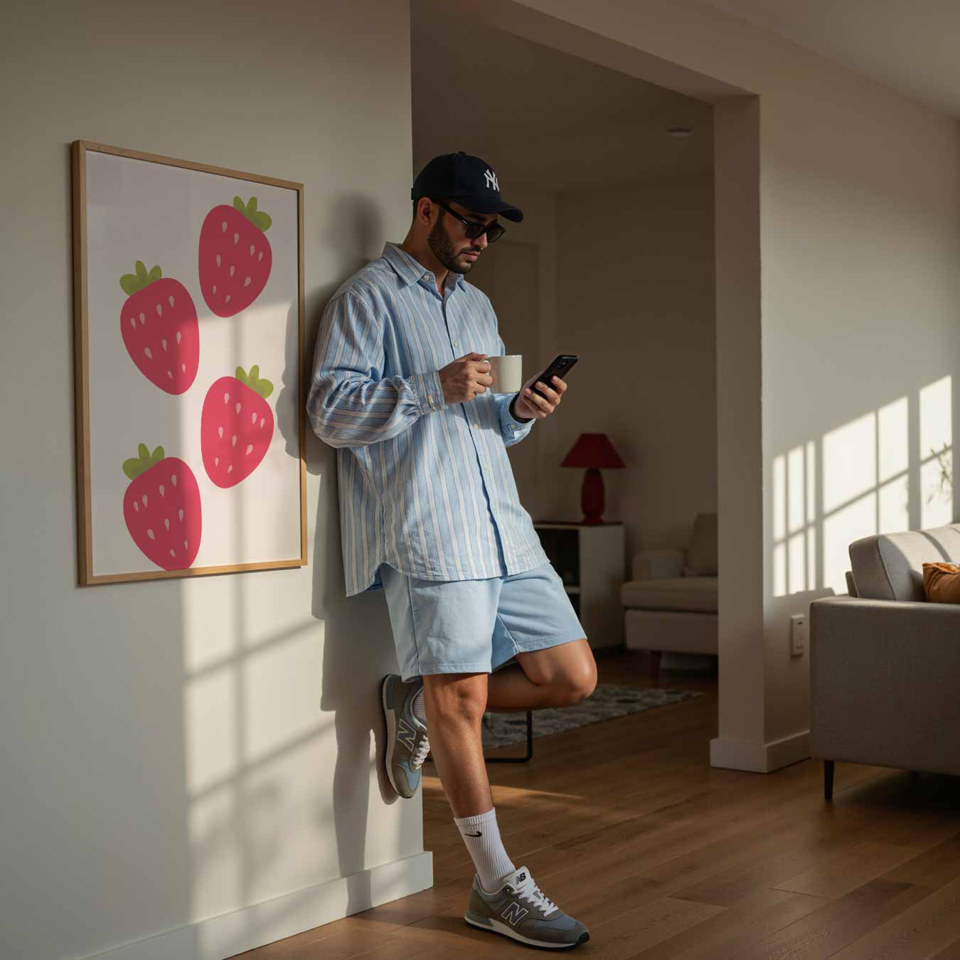 Vrolijke Aardbeienspeelsheid Poster-WallArtistic